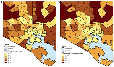 Evaluating Neighborhood Correlates and Geospatial Distribution of Breast, Cervical, and Colorectal Cancer Incidence